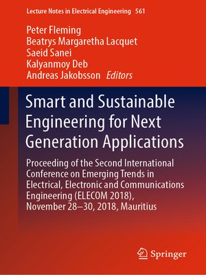 cover image of Smart and Sustainable Engineering for Next Generation Applications